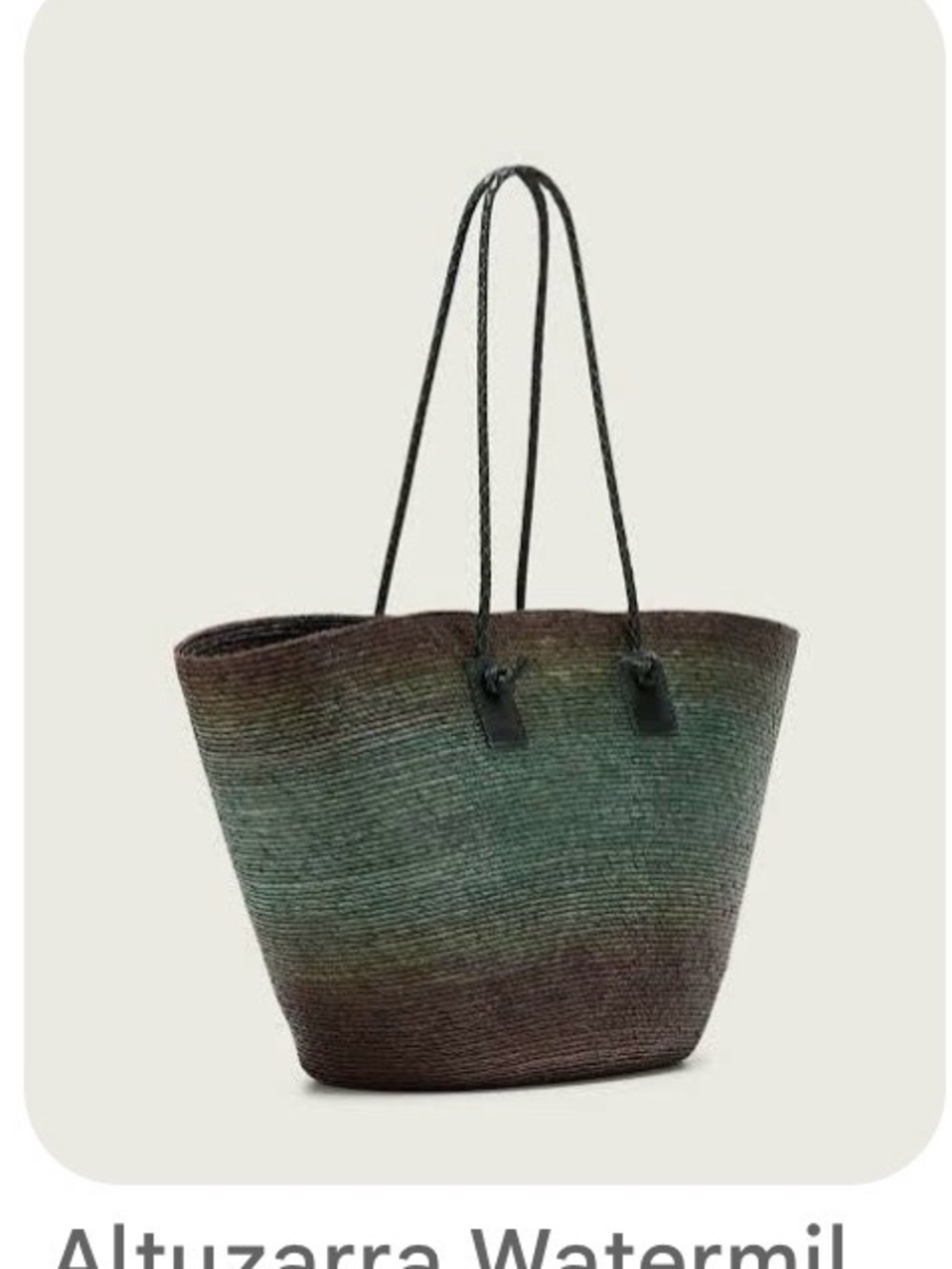 Altuzarra Large Watermill Ombré Straw Tote Bag - Excellent Condition